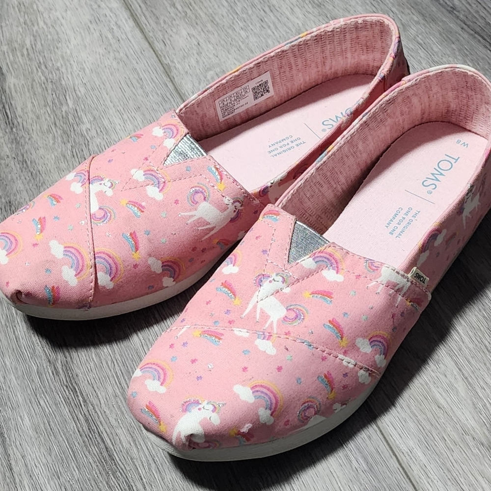 TOMS Aplargata Almond Blossom Pink Unicorn Shoes Flats Women's Size 8